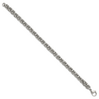 Men's Polished Byzantine Stainless Steel Link Bracelet 6mm