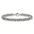 Men's Polished Byzantine Stainless Steel Link Bracelet 6mm