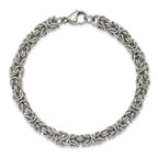 Men's Polished Byzantine Stainless Steel Link Bracelet 6mm