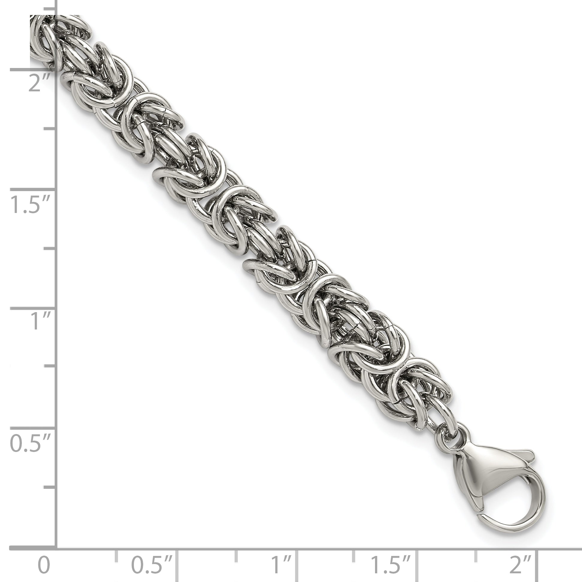 Men's Polished Byzantine Stainless Steel Link Bracelet 6mm