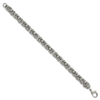 Men's Polished Byzantine Stainless Steel Chain Bracelet 8mm