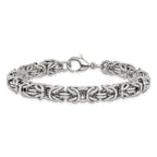 Men's Polished Byzantine Stainless Steel Chain Bracelet 8mm