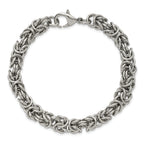Men's Polished Byzantine Stainless Steel Chain Bracelet 8mm