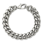Men's Polished Stainless Steel Curb Chain Bracelet 14mm