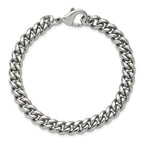 Men's Polished Stainless Steel Curb Chain Bracelet 8mm 8.5in