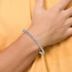 Polished Franco Stainless Steel Chain Bracelet 4mm