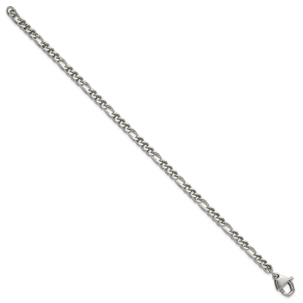 Polished Franco Stainless Steel Chain Bracelet 4mm