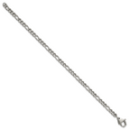 Polished Franco Stainless Steel Chain Bracelet 4mm
