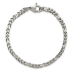 Polished Franco Stainless Steel Chain Bracelet 4mm
