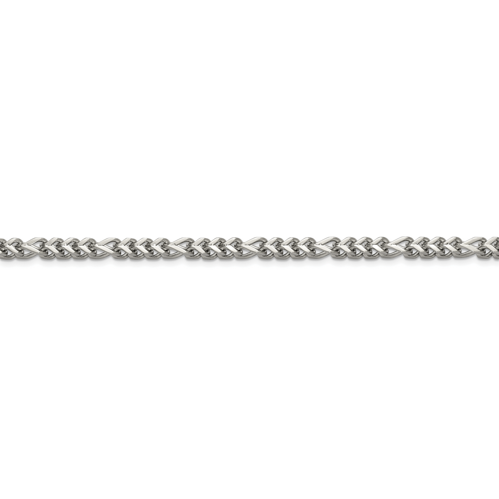 Polished Franco Stainless Steel Chain Bracelet 4mm