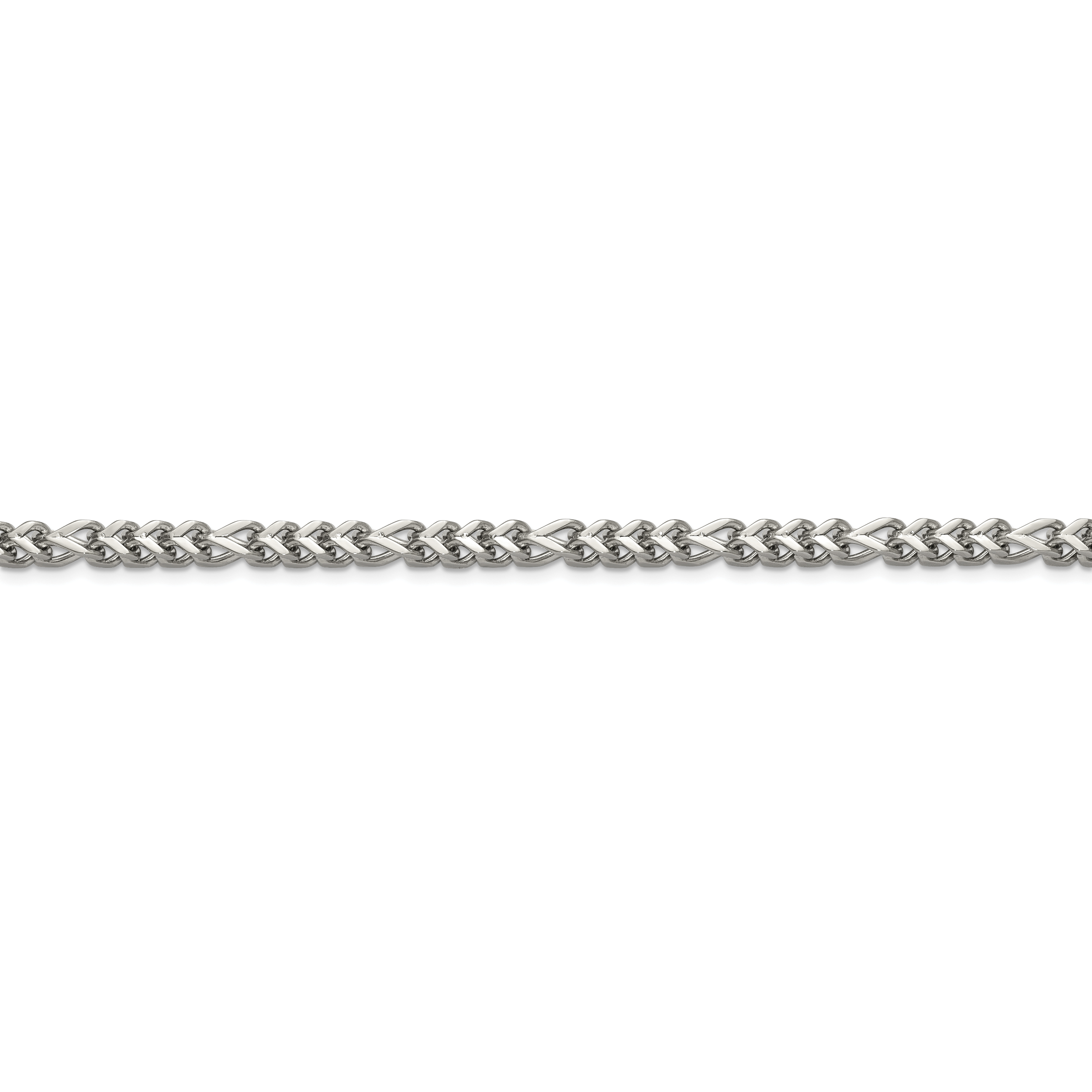 Polished Franco Stainless Steel Chain Bracelet 4mm