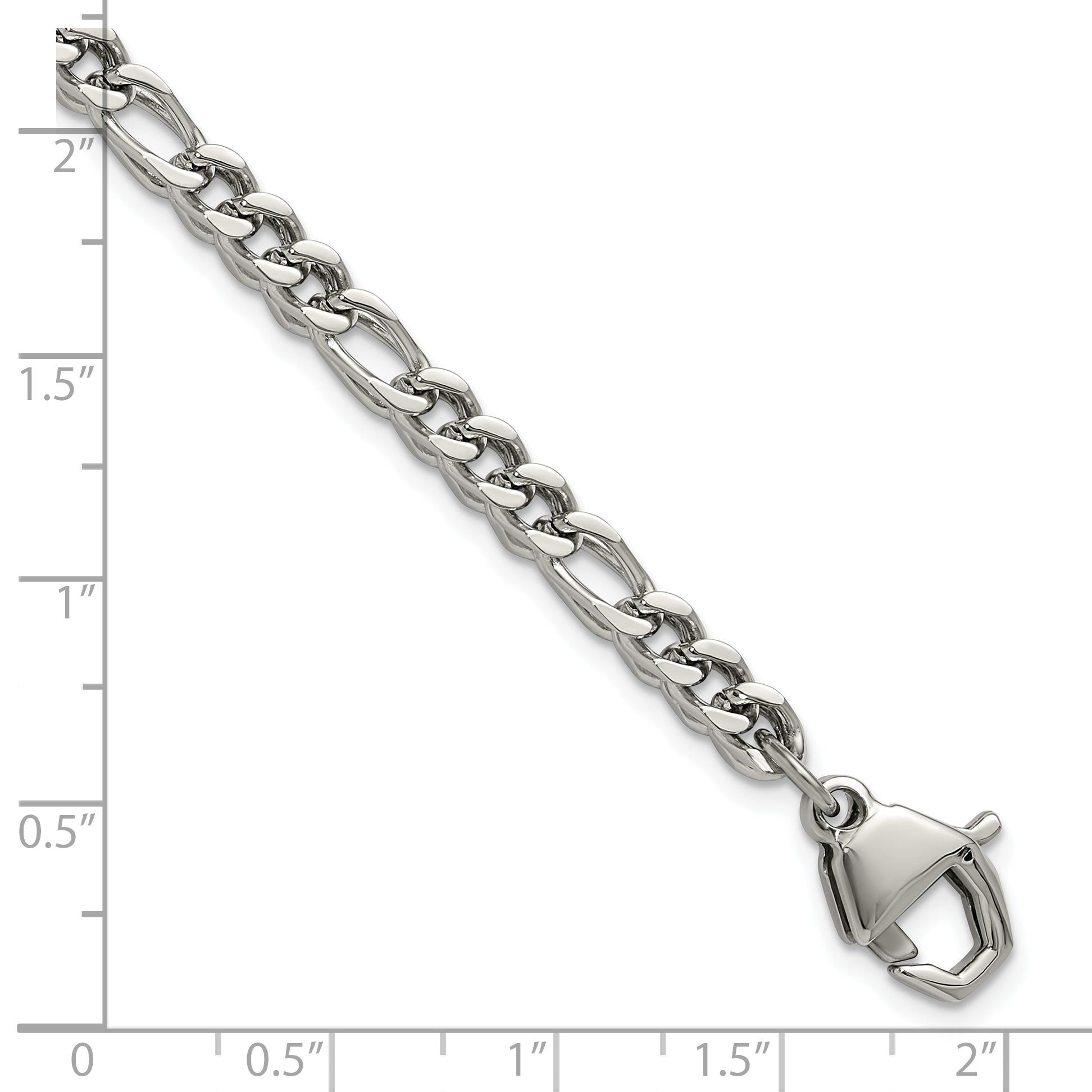 Polished Franco Stainless Steel Chain Bracelet 4mm