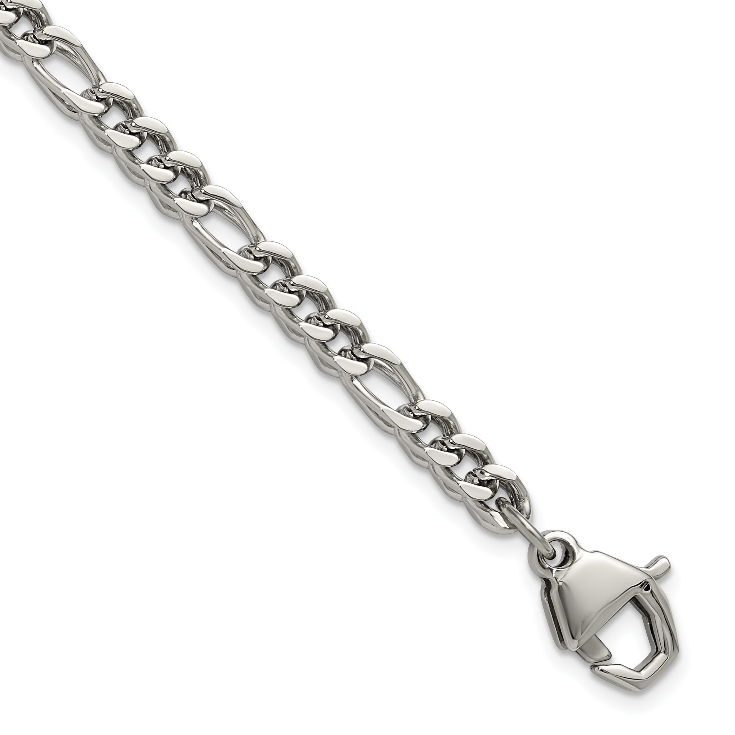 Polished Franco Stainless Steel Chain Bracelet 4mm Main image