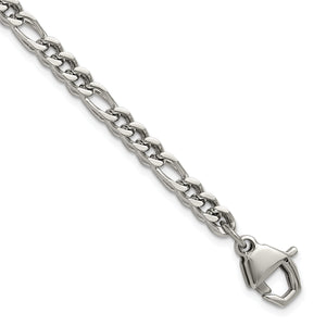 Polished Franco Stainless Steel Chain Bracelet 4mm