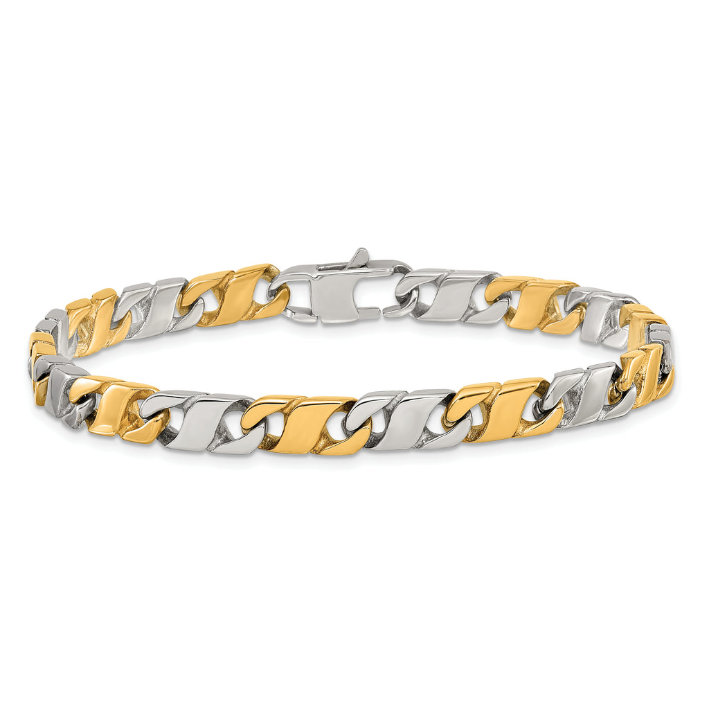 Men's Gold-Tone Polished Infinity Stainless Steel Other Chains Chain Bracelet 6mm