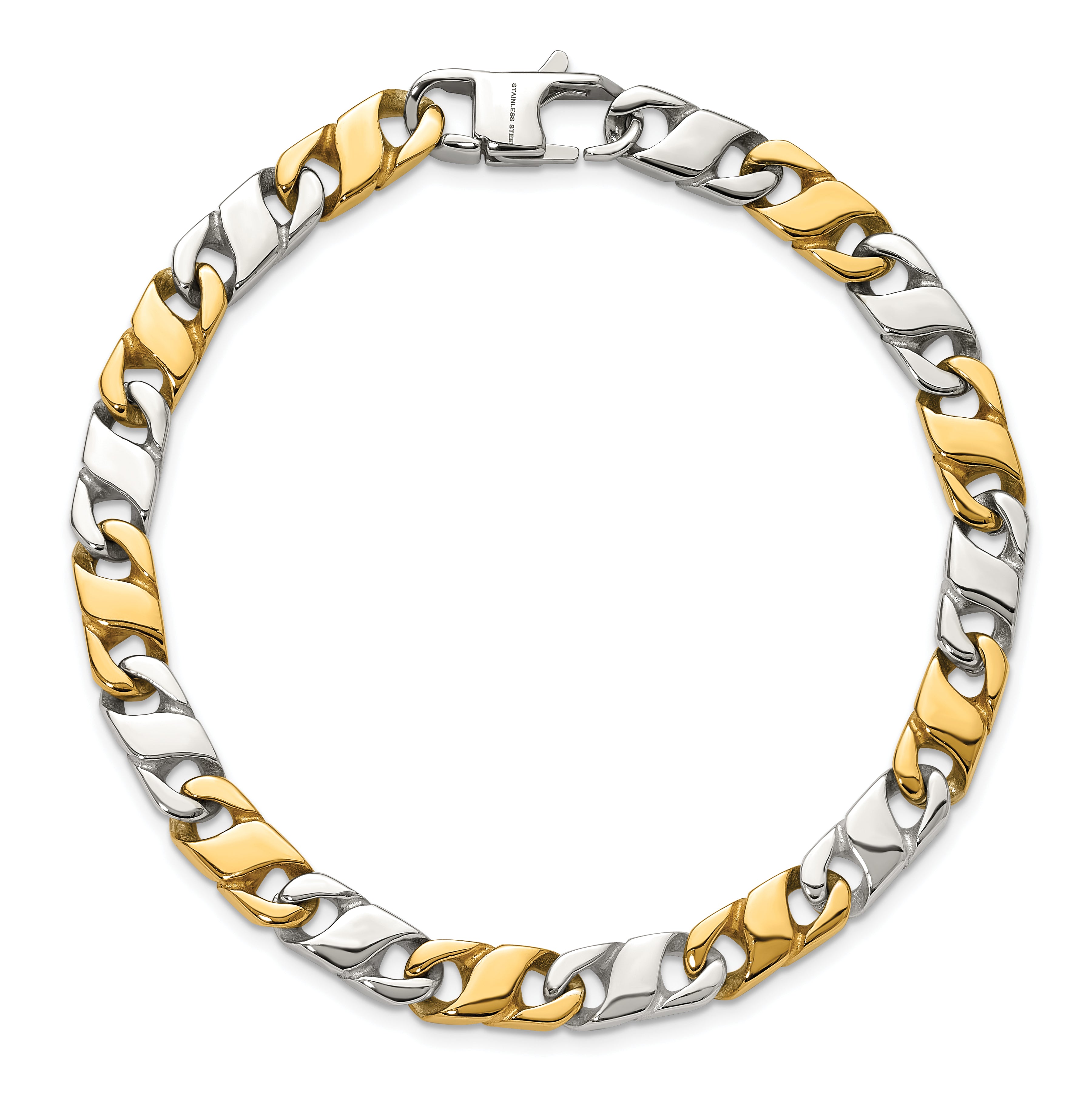 Men's Gold-Tone Polished Infinity Stainless Steel Other Chains Chain Bracelet 6mm