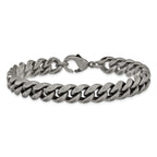 Men's Antiqued Stainless Steel Curb Chain Bracelet 10mm