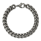 Men's Antiqued Stainless Steel Curb Chain Bracelet 10mm
