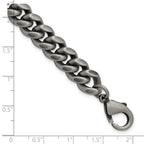 Men's Antiqued Stainless Steel Curb Chain Bracelet 10mm