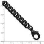 Men's Brushed Black Stainless Steel Curb Chain Bracelet 8mm