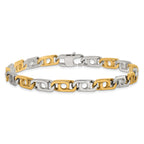Men's Gold-Tone Polished Anchor Stainless Steel Chain Bracelet 6mm