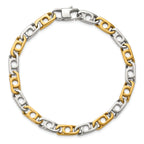 Men's Gold-Tone Polished Anchor Stainless Steel Chain Bracelet 6mm