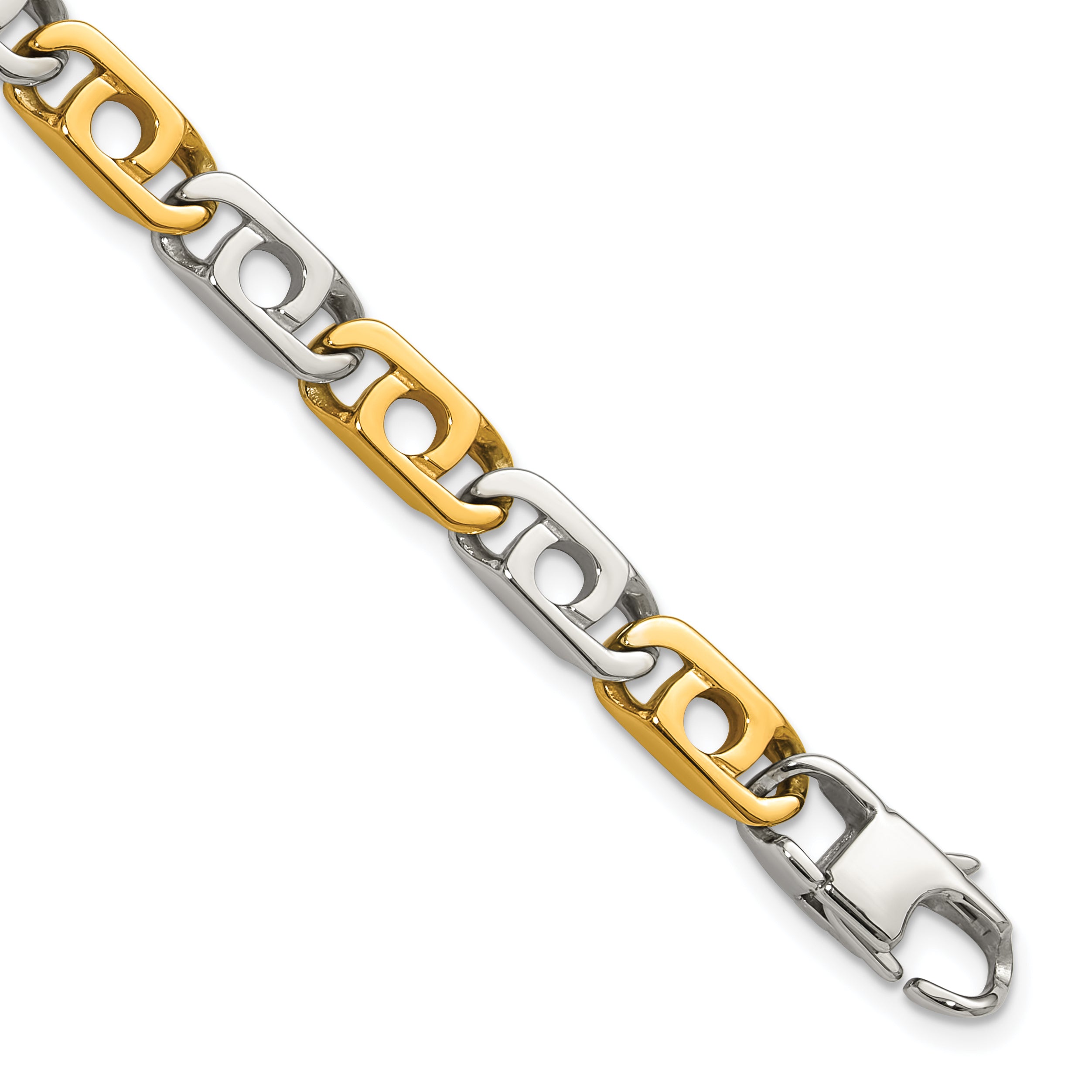 Men's Gold-Tone Polished Anchor Stainless Steel Chain Bracelet 6mm Main image