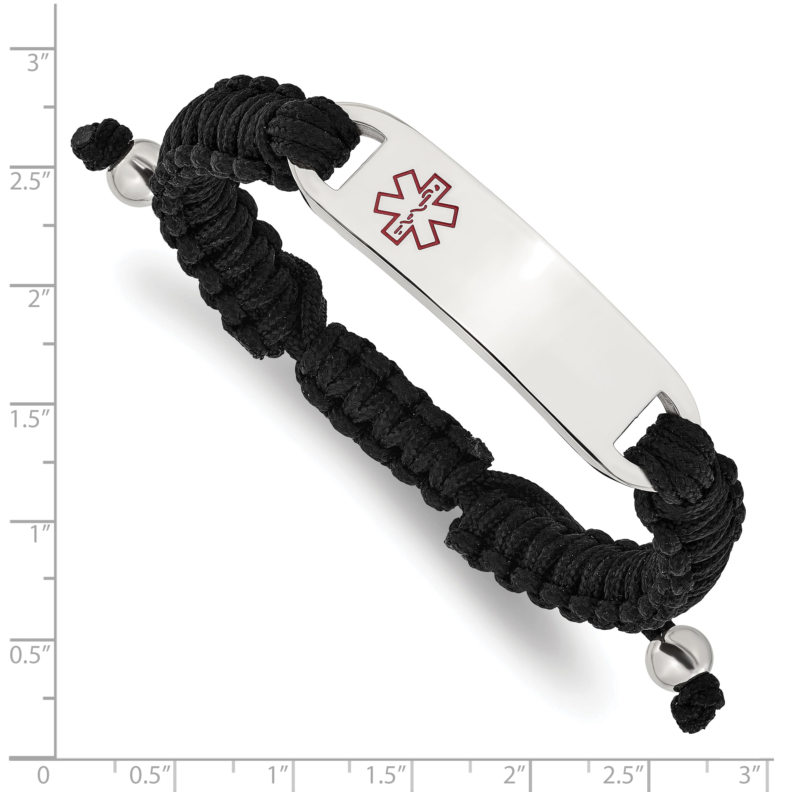 Men's Polished Red Enamel Stainless Steel Nylon Chain Bracelet 11mm