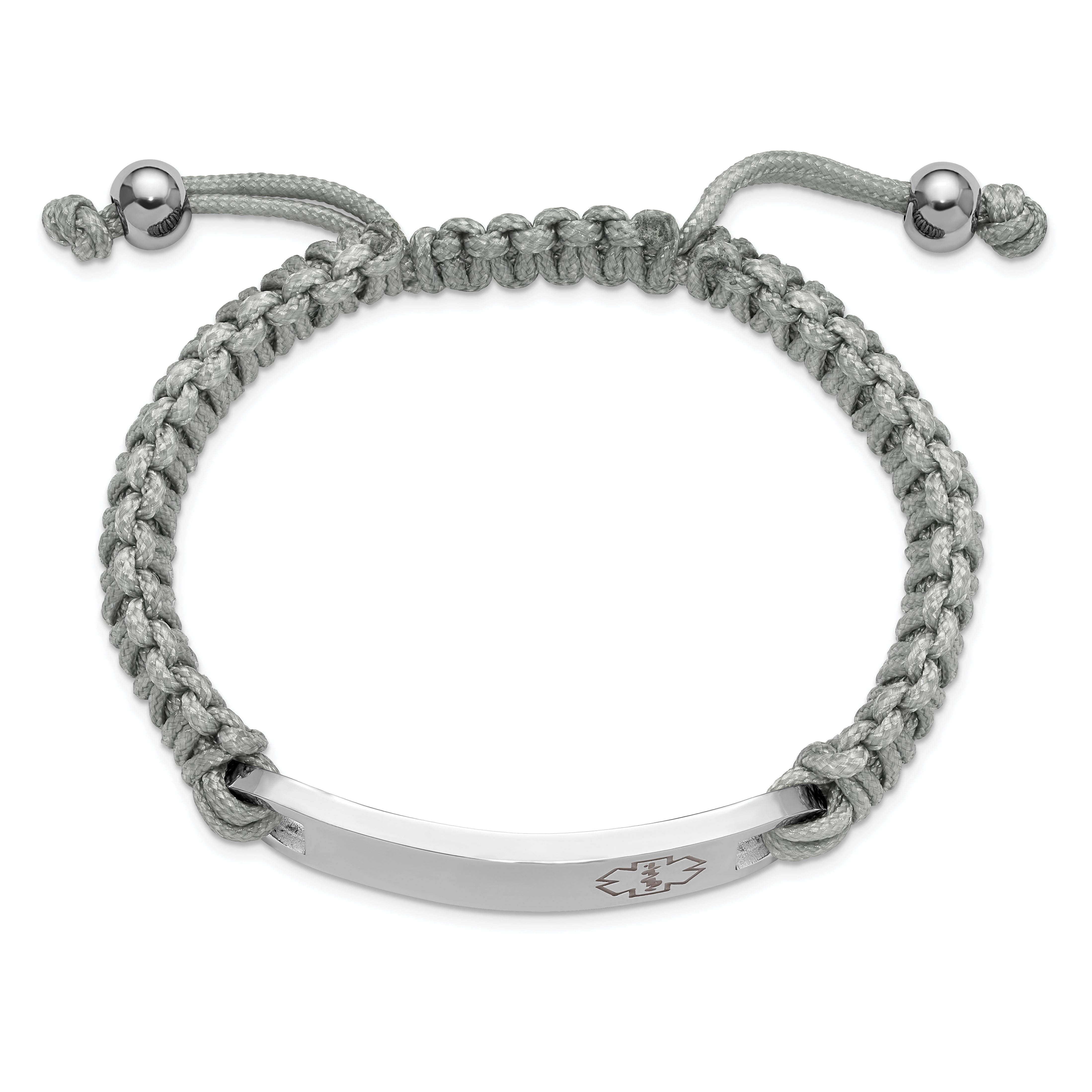 Men's Polished Red Enamel Stainless Steel Nylon Chain Bracelet 11mm 7.5in Secondary image
