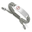 Men's Polished Red Enamel Stainless Steel Nylon Chain Bracelet 11mm 7.5in