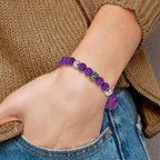 Antiqued Purple Stainless Steel Bracelet 8mm