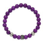Antiqued Purple Stainless Steel Bracelet 8mm