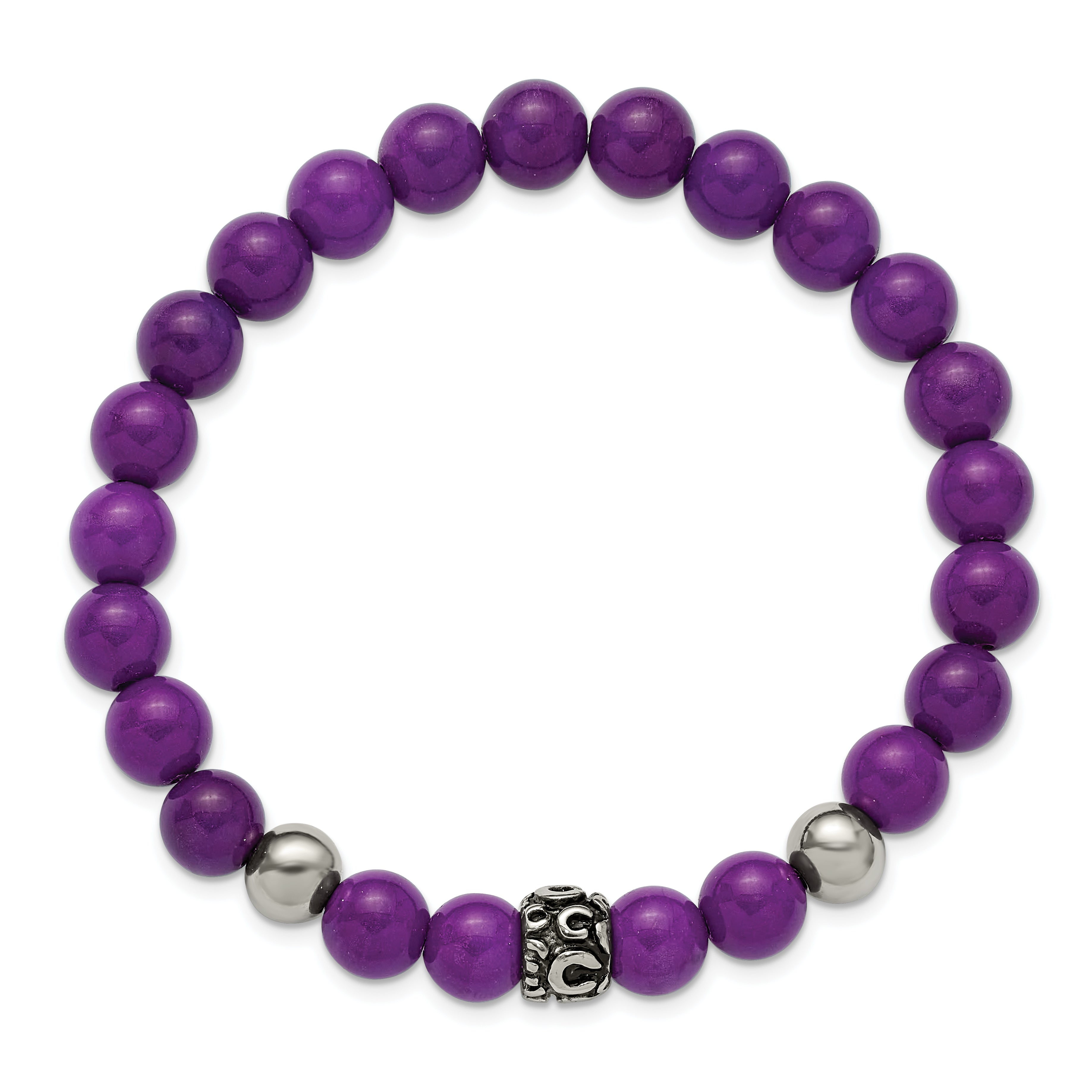 Antiqued Purple Stainless Steel Bracelet 8mm