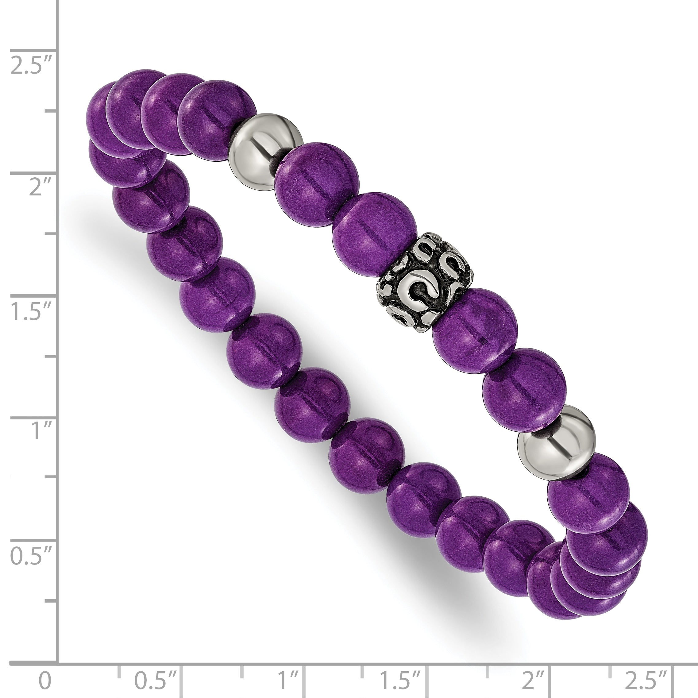 Antiqued Purple Stainless Steel Bracelet 8mm