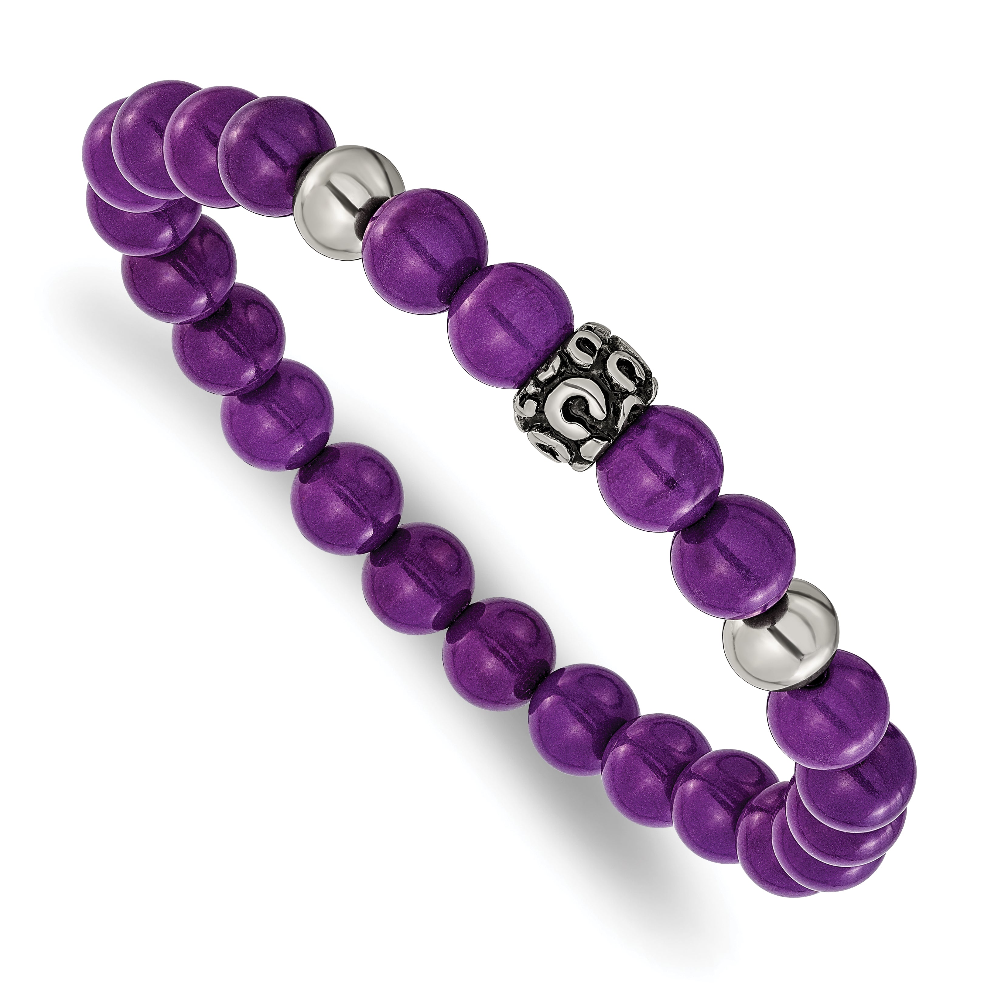 Antiqued Purple Stainless Steel Bracelet 8mm Main image