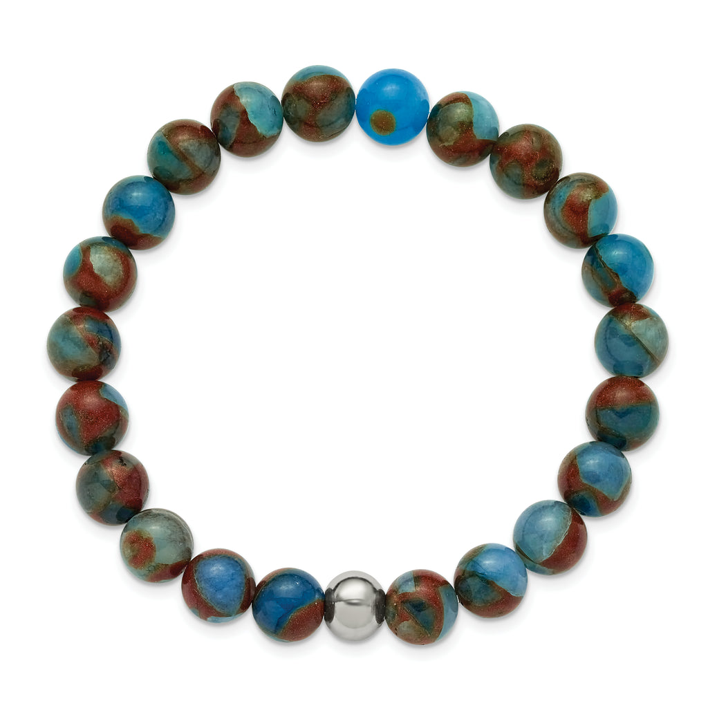 Polished Gold-Tone Stainless Steel Bracelet 8mm