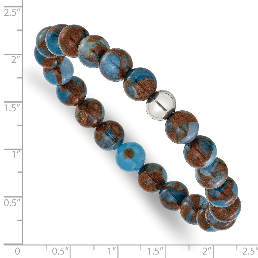 Polished Gold-Tone Stainless Steel Bracelet 8mm