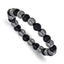 Polished Black Agate Stainless Steel Bracelet 8mm