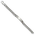 Men's Brushed and Polished Stainless Steel ID Bracelet 10mm