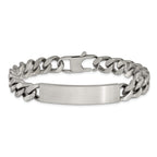 Men's Brushed and Polished Stainless Steel ID Bracelet 10mm
