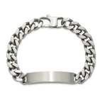Men's Brushed and Polished Stainless Steel ID Bracelet 10mm