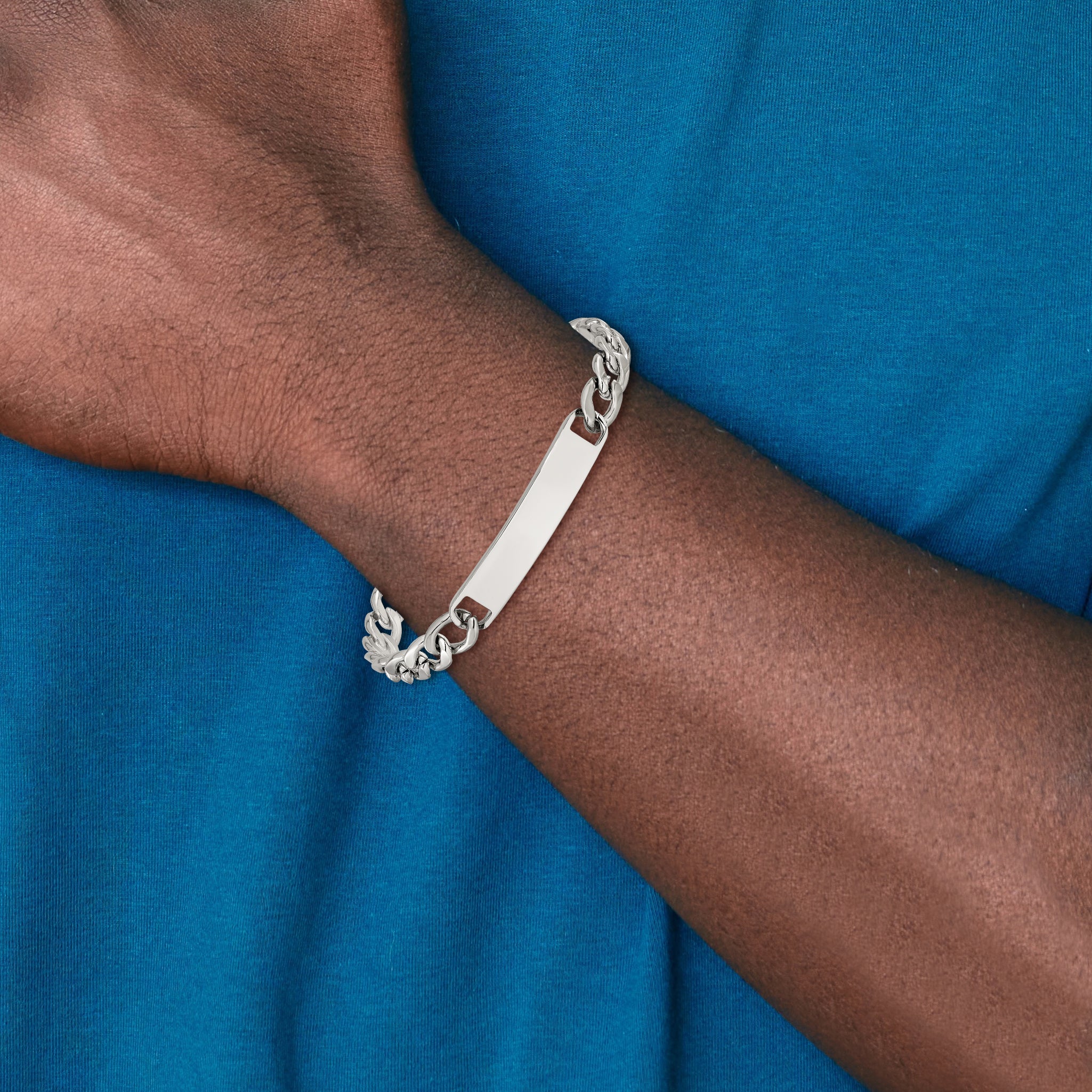 Polished Stainless Steel ID Bracelet 8mm