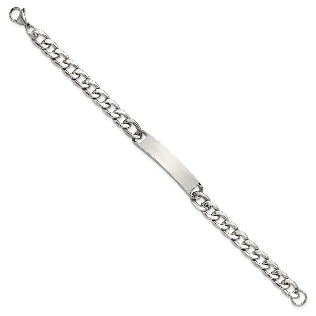 Polished Stainless Steel ID Bracelet 8mm