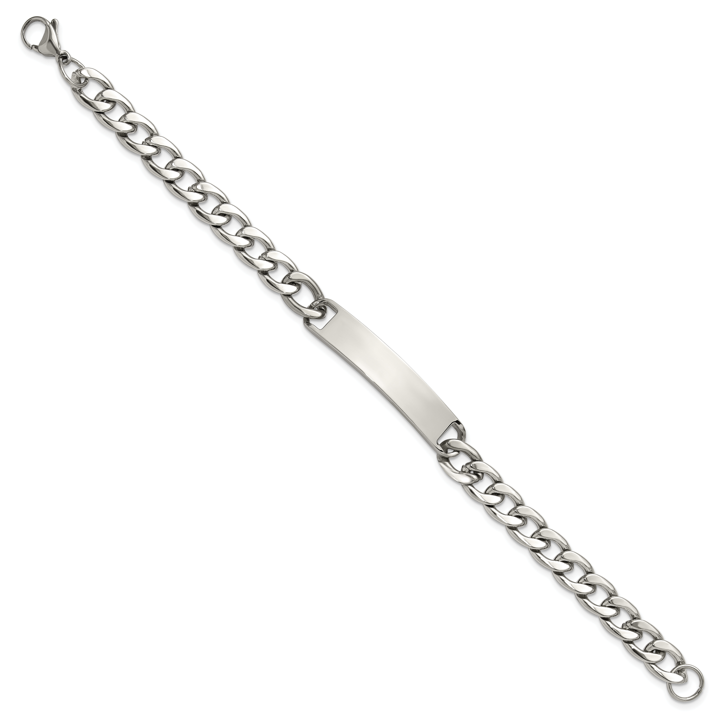 Polished Stainless Steel ID Bracelet 8mm