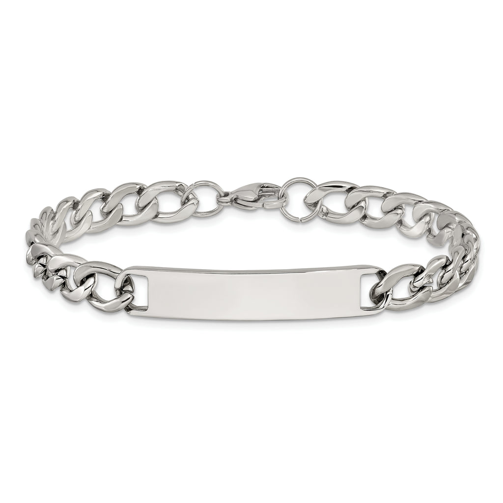 Polished Stainless Steel ID Bracelet 8mm
