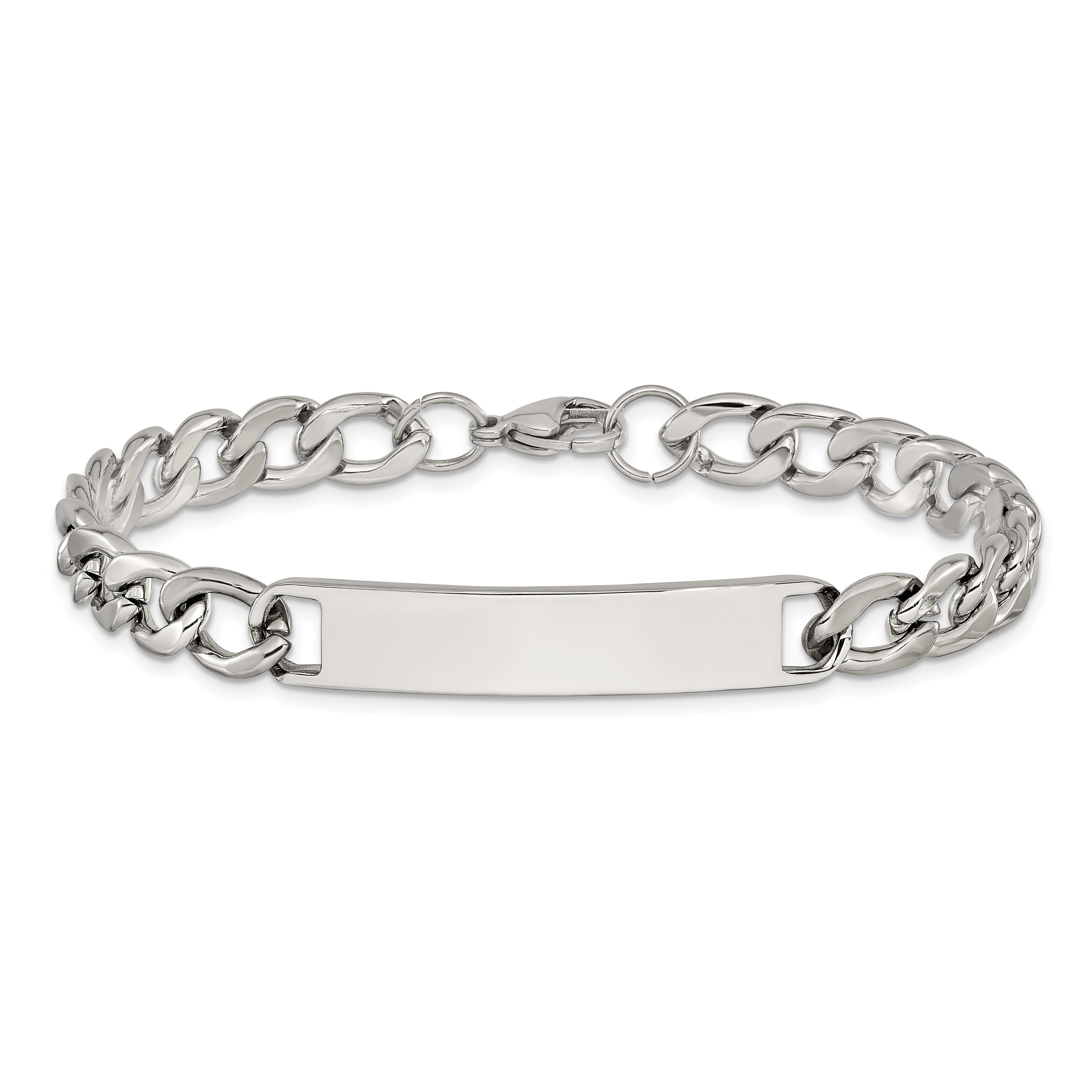 Polished Stainless Steel ID Bracelet 8mm