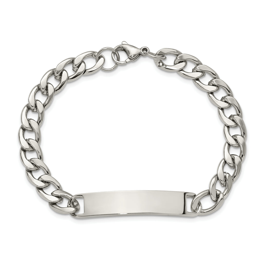 Polished Stainless Steel ID Bracelet 8mm