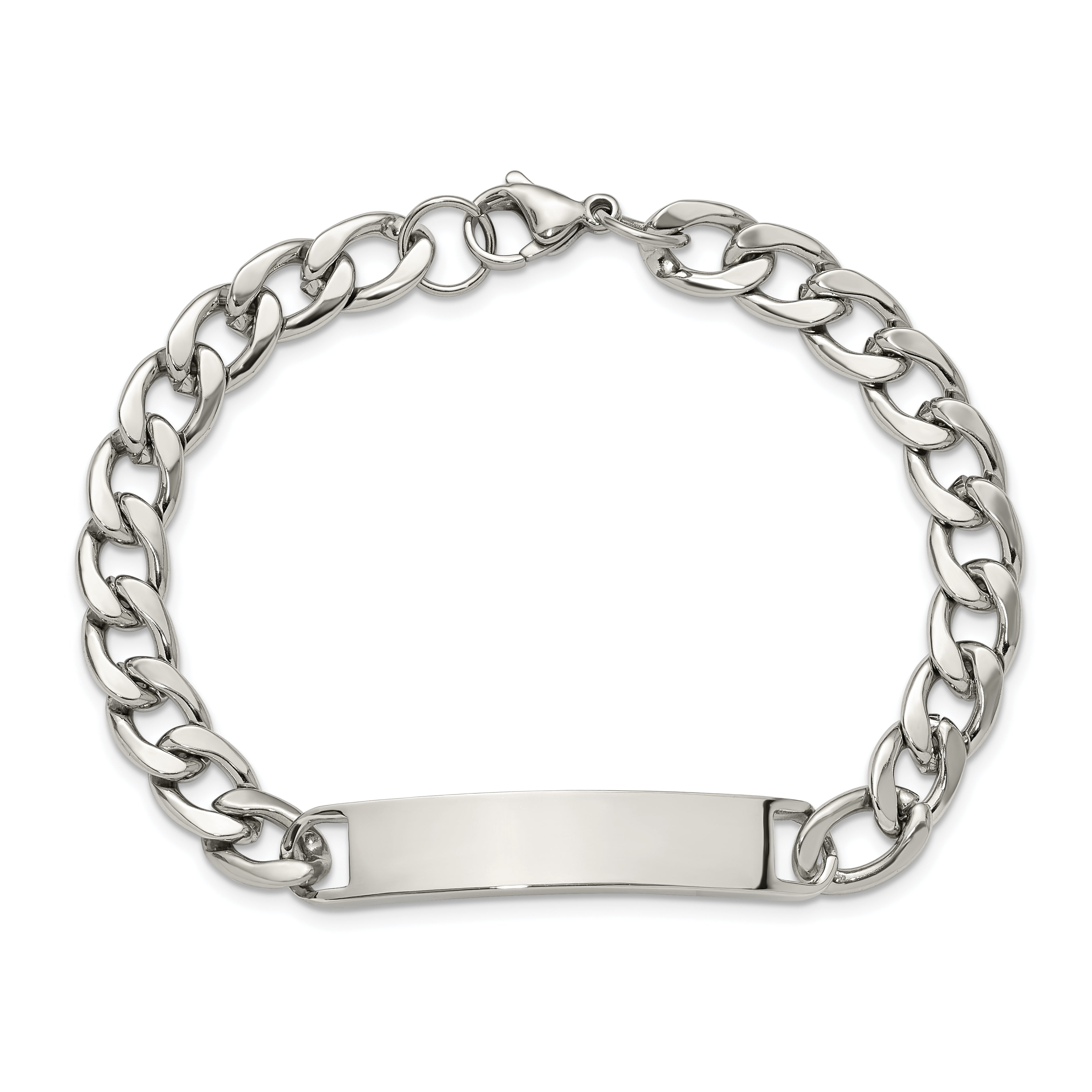 Polished Stainless Steel ID Bracelet 8mm