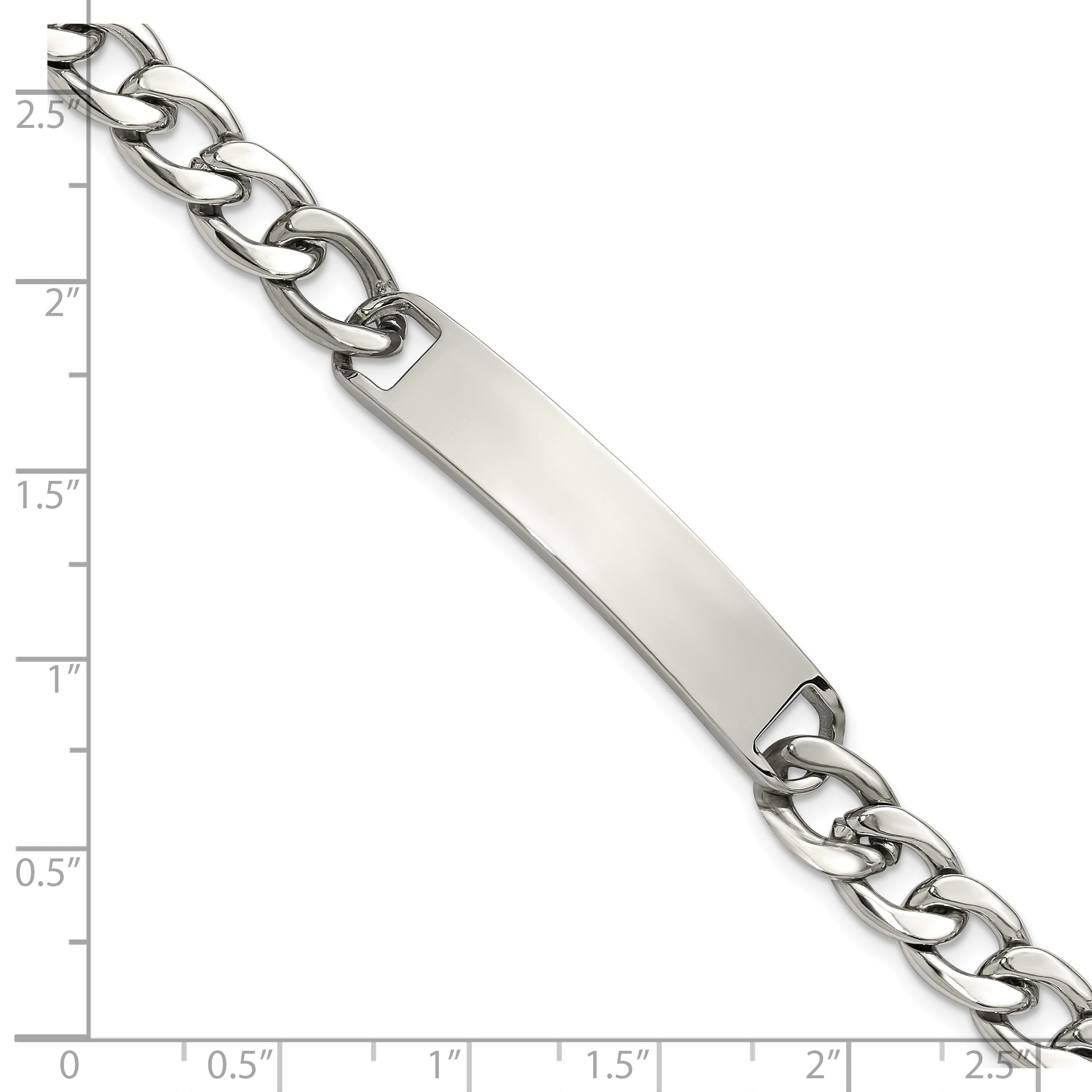 Polished Stainless Steel ID Bracelet 8mm