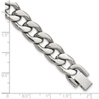 Men's Polished Stainless Steel Curb Chain Bracelet 11mm